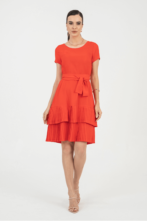 05 vestido vermelho curto plissado via tolentino
