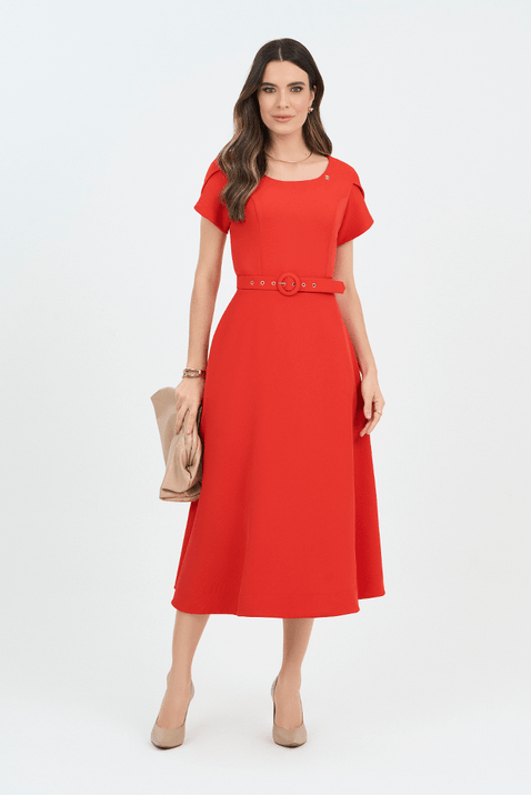 10 vestido gode com cinto encapado vermelho