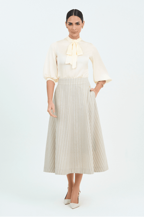 01 saia gode midi listrado cru