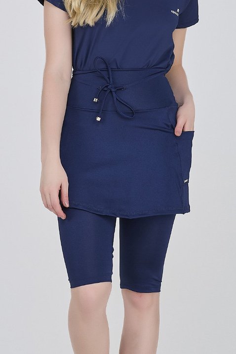 short saia biker azul marinho poliamida para mulheres de ate 1 60 de altura 4