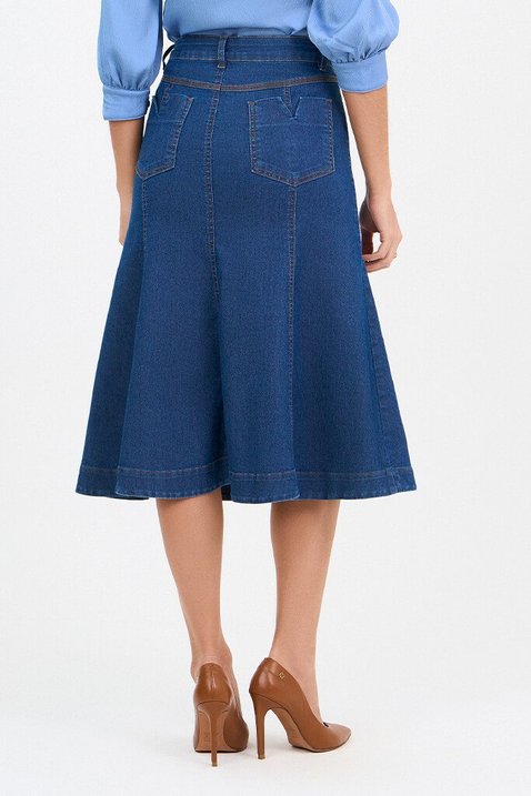 14 saia jeans sereia com recortes