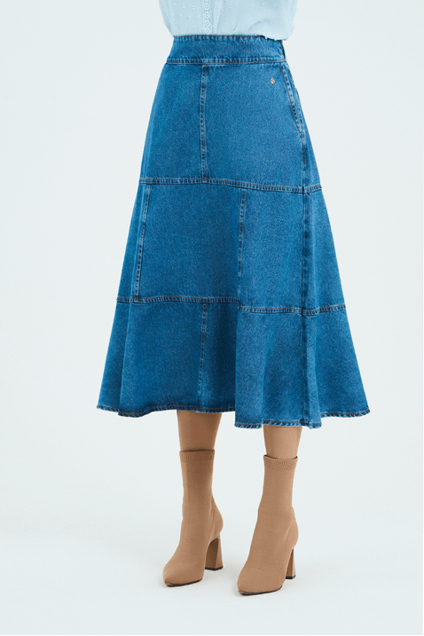 02 saia midi evase jeans com recortes
