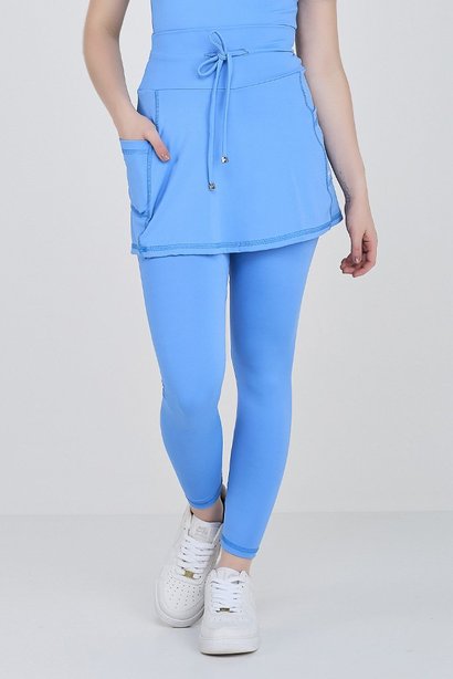 saia calca azul celeste para mulheres de ate 1 60 de altura 3
