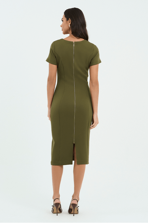 05 vestido verde em alfaiataria ajustado
