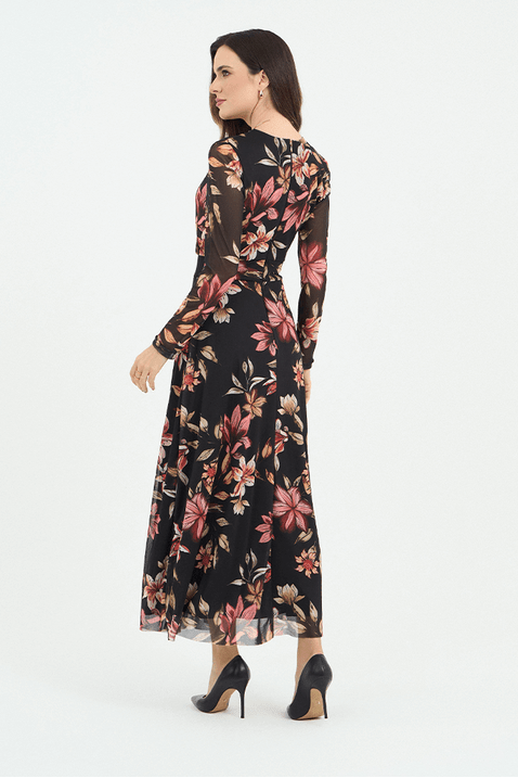 08 vestido preto estampado em tule longuete