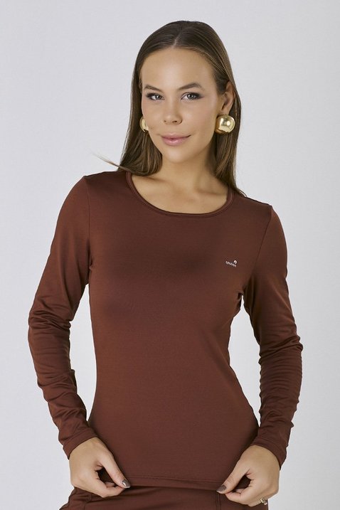 blusa manga longa feminina de frio termica na cor marrom epulari 2