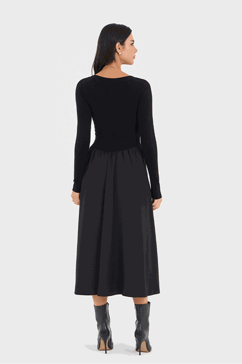 02 vestido preto midi gode cintura baixa