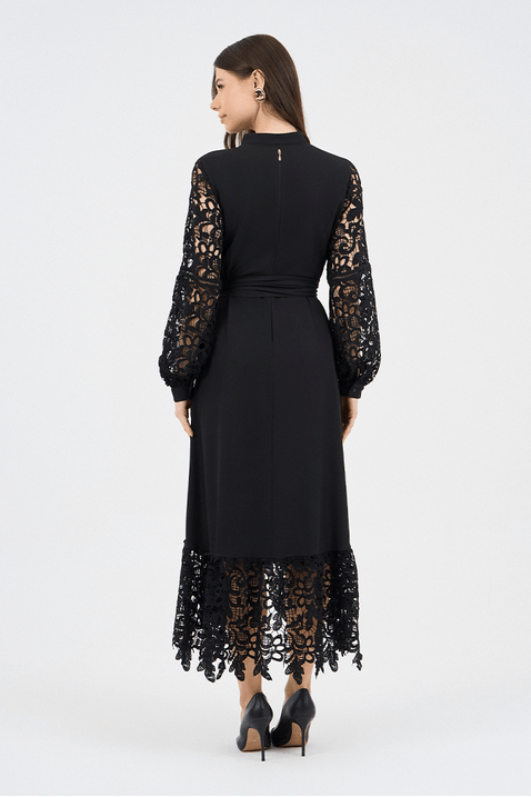 01 vestido preto guipir midi evase