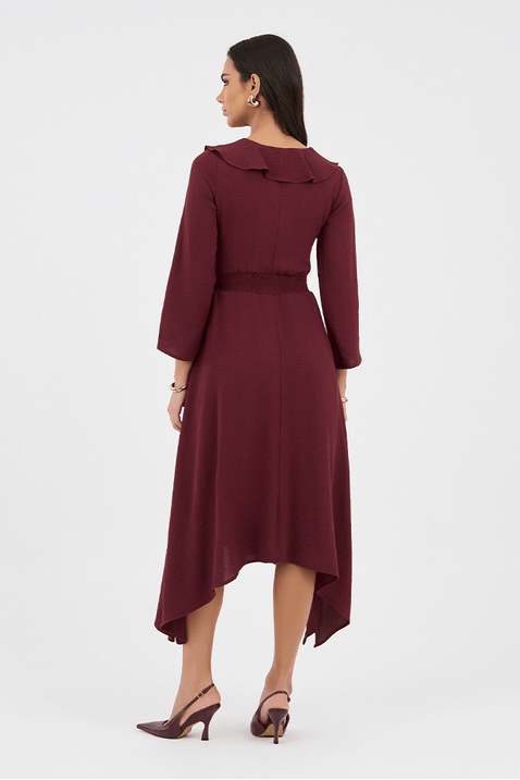 10 vestido vinho longuete com elastico no cos
