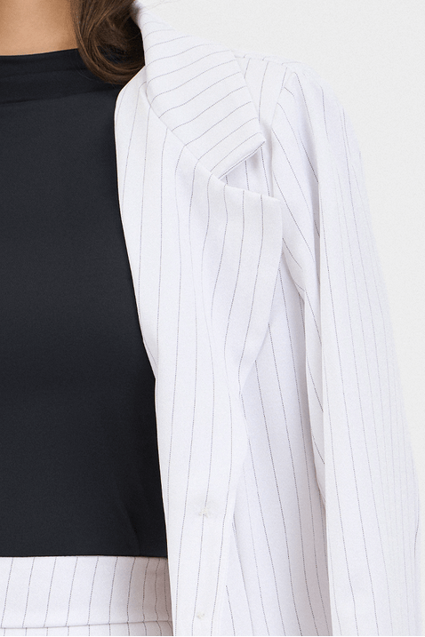 03 blazer branco risca de giz mangas longas