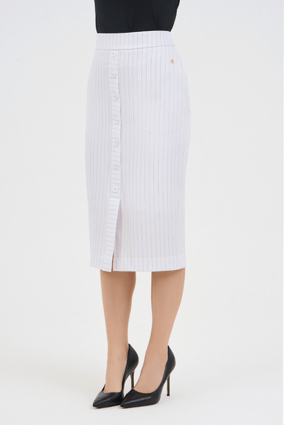 10 blazer branco risca de giz mangas longas