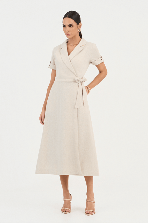 05 vestido cru em linho com transpasse e amarracao