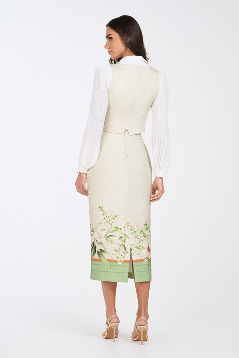 02 conjunto midi em alfaiataria estampa floral