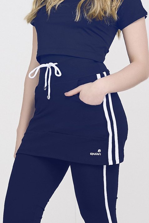 saia calca comprida azul marinho poliamida media compressao para mulheres de ate 1 60 de altura epulari 4