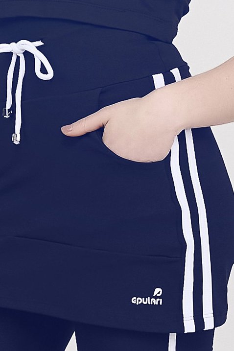 saia calca comprida azul marinho poliamida media compressao para mulheres de ate 1 60 de altura epulari 5