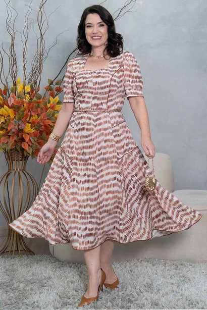 Moda Evangélica Loja Tons Vestidos VESTIDO SOL DA TERRA MODA