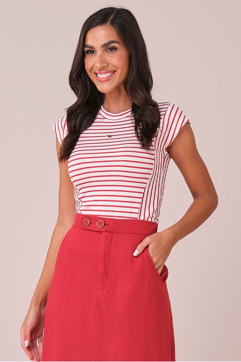 blusa vermelho listrada manga curta 6