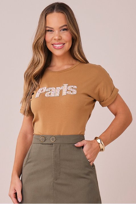 blusa bege escuro manga curta 2