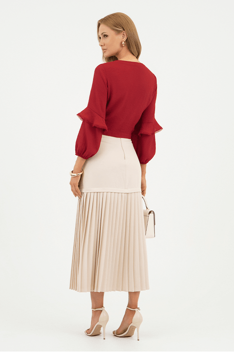 blusa vermelho mangas com babados 2