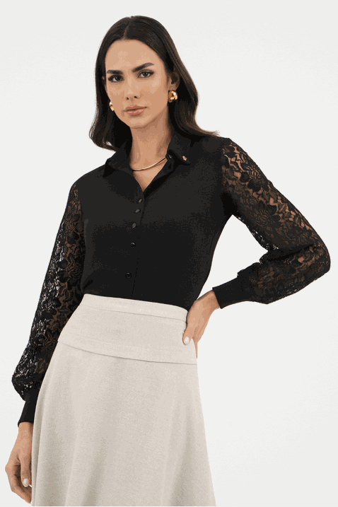 camisa preta plano mangas rendadas via tolentino 5