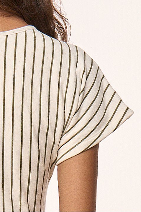 vestido verde de malha listrado verde com faixa titanium jeans 4