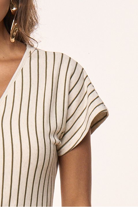 vestido verde de malha listrado verde com faixa titanium jeans 5