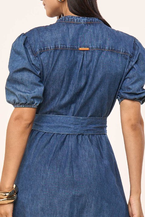 vestido jeans sustentavel bordado com faixa titanium jeans 4