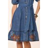 vestido jeans sustentavel bordado com faixa titanium jeans 6