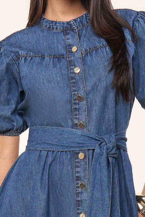 vestido jeans sustentavel bordado com faixa titanium jeans 1