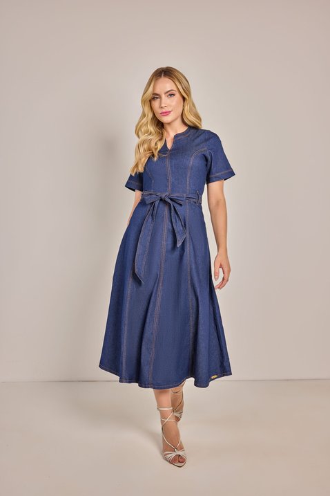 Vestido Godê Vestido Tubinho De TafetÃ¡ Vestido Godê Midi Jeans