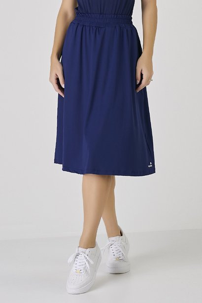 Short Saia Midi Azul Marinho Poliamida Proteção UV Epulari