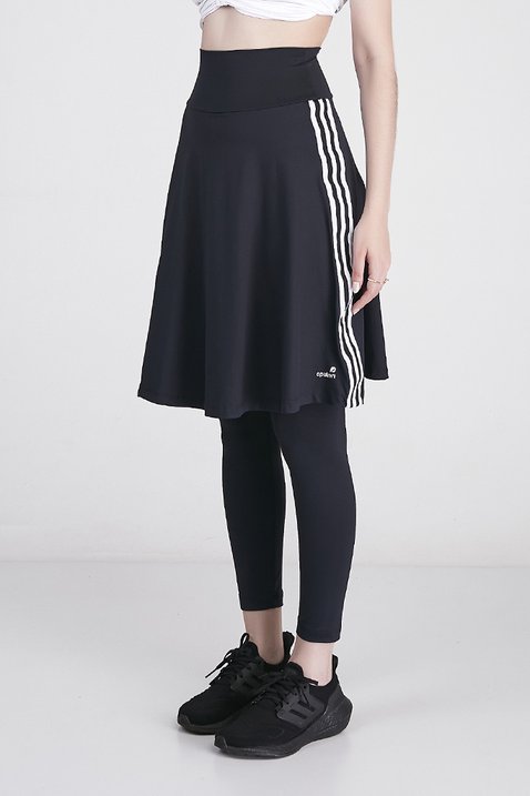 saia calca comprida preta moda fitness modesta poliamida protecao epulari