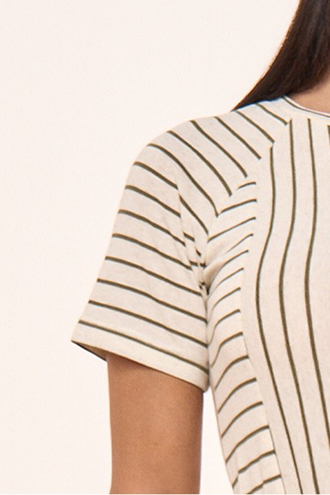 blusa verde de malha listrada titanium jeans 6