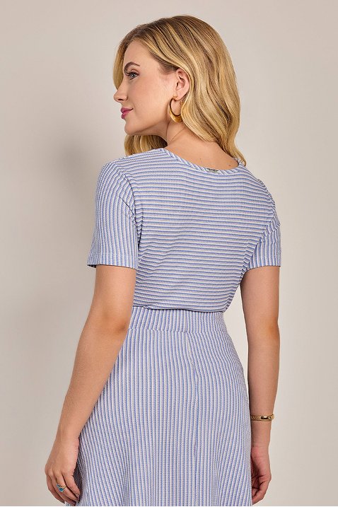 blusa azul malha listrada laura rosa jeans 2