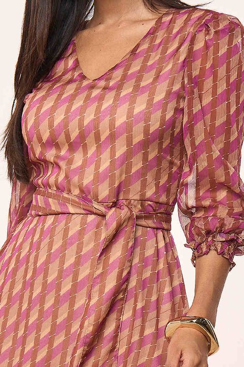 vestido chiffon texturizado estampa exclusiva com faixa titanium jeans 5 easy resize com