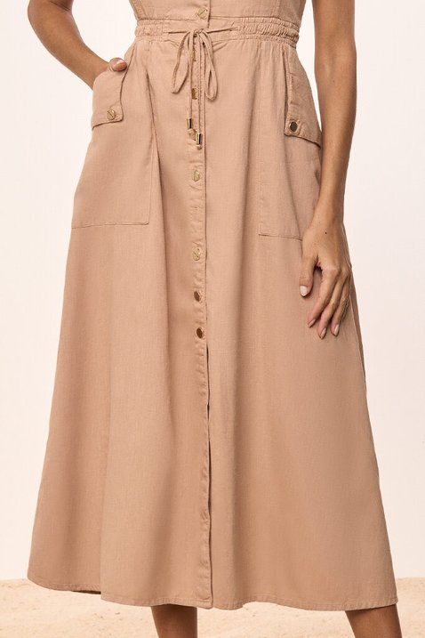 chemise de sarja leve sustentavel color caramelo claro com amarracao titanium jeans 2 easy resize com