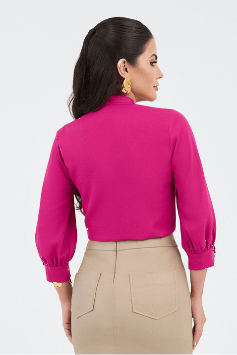 08 camisa pink plano mangas 3 4 bufantes