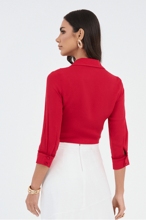 03 camisa vermelho plano mangas 3 4 com guipir