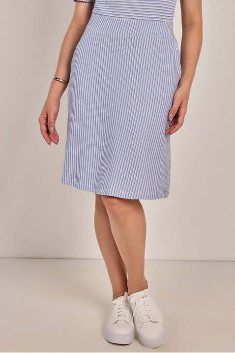 saia azul evase malha listrada laura rosa jeans 5