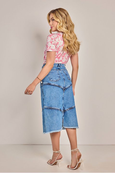 saia azul evase jeans laura rosa jeans 2