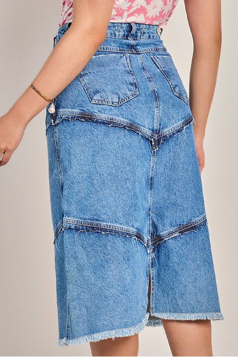 saia azul evase jeans laura rosa jeans 3