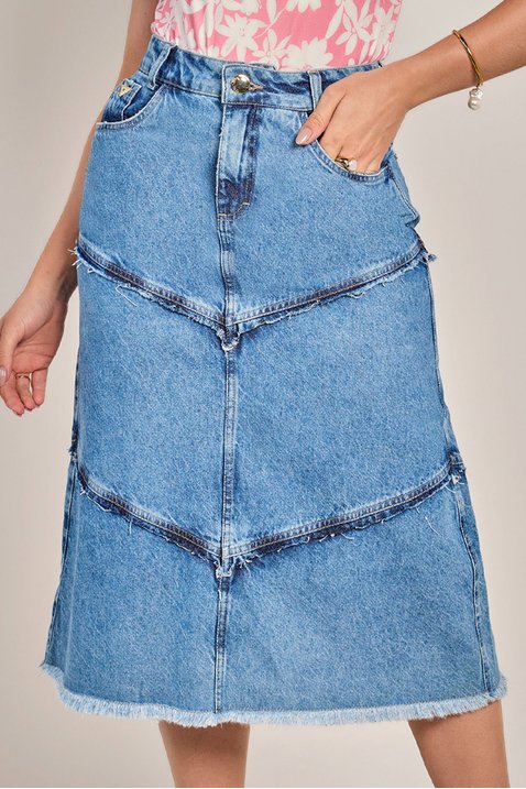 saia azul evase jeans laura rosa jeans 4