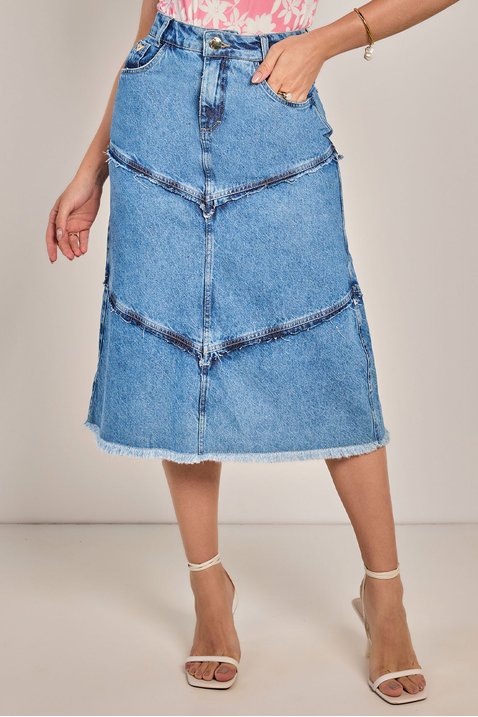 saia azul evase jeans laura rosa jeans 5