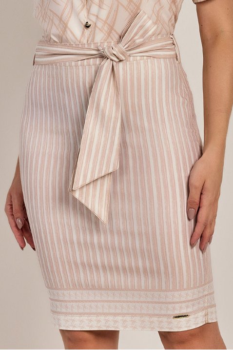 saia bege lapis sarja estampada laura rosa jeans 6