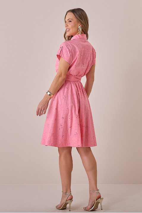 vestido rosa curto no algodao bordado vazado ana tata martello 4