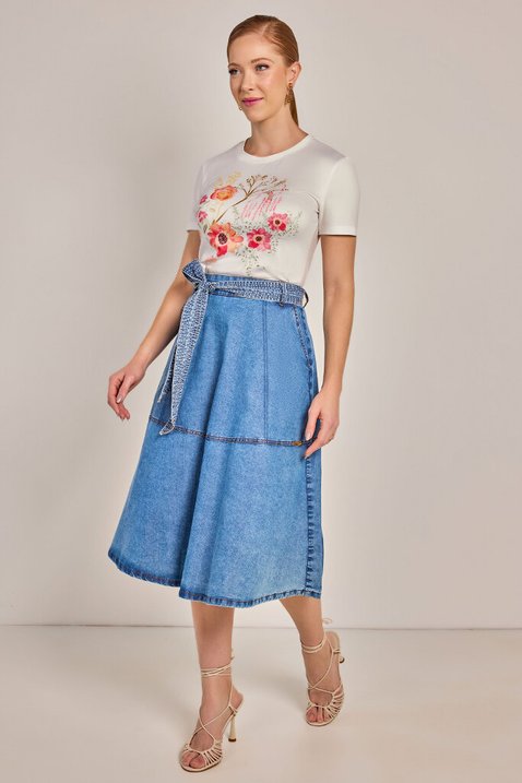 saia gode jeans laura rosa jeans 7