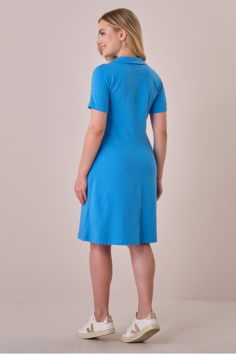 vestido azul gola polo 6