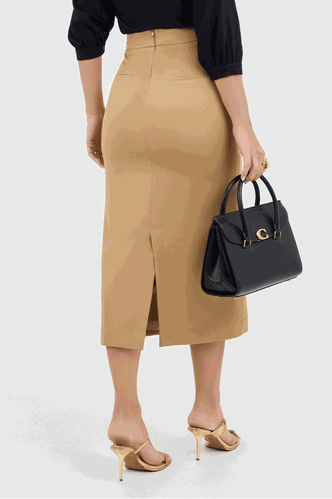 saia caqui reta com botoes resinados 2