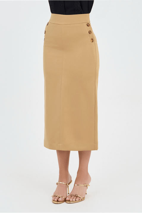 saia caqui reta com botoes resinados 1