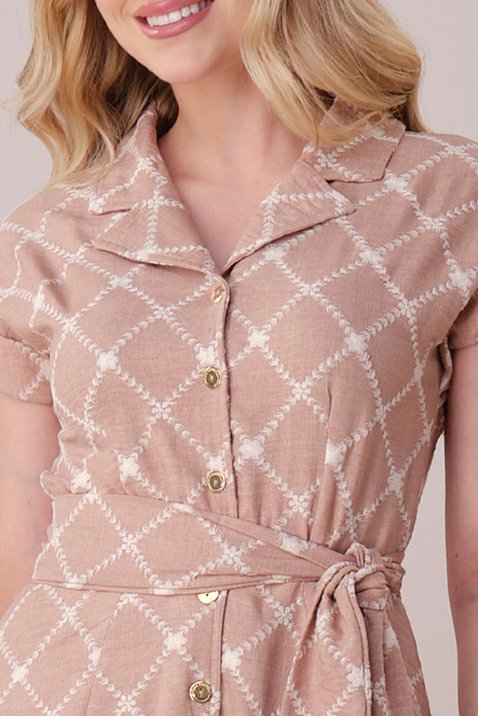 vestido marrom midi no crepe bordado melissa tata martello 8